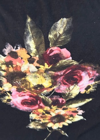 Mudo Collection Çiçek Desenli Siyah Bohem Kadın Bluz - Görsel 4