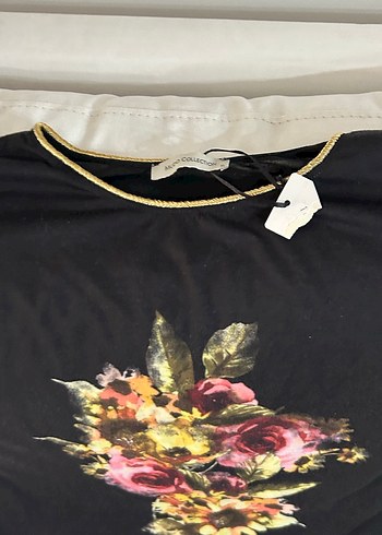 Mudo Collection Çiçek Desenli Siyah Bohem Kadın Bluz - Görsel 3