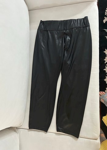 Siyah Parlak Deri Kadın Tayt/ pantolon - Görsel 4