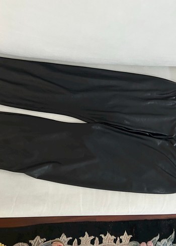 Siyah Parlak Deri Kadın Tayt/ pantolon - Görsel 3