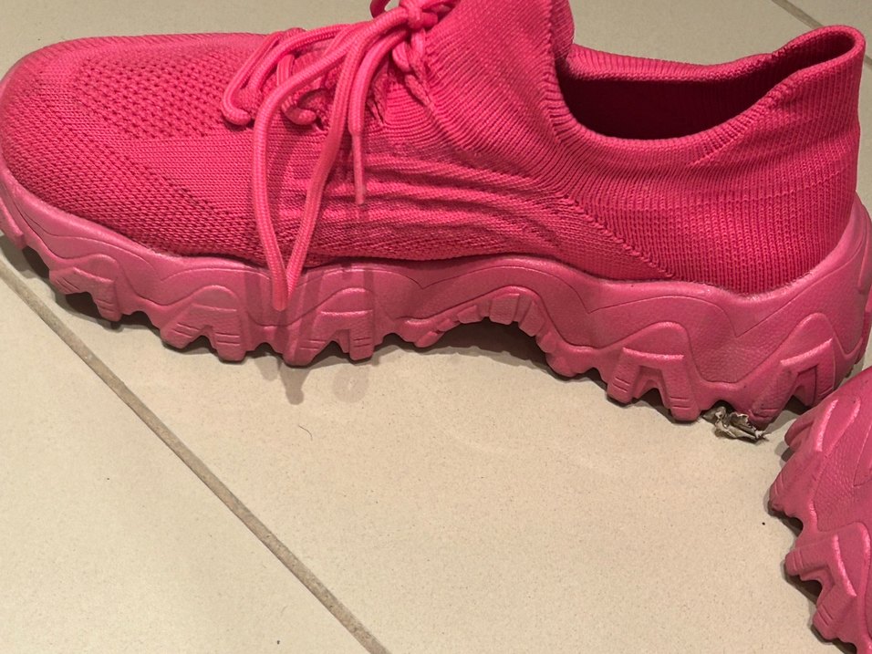 Pembe Elastik Bağcıklı ayakkabı - Görsel 5