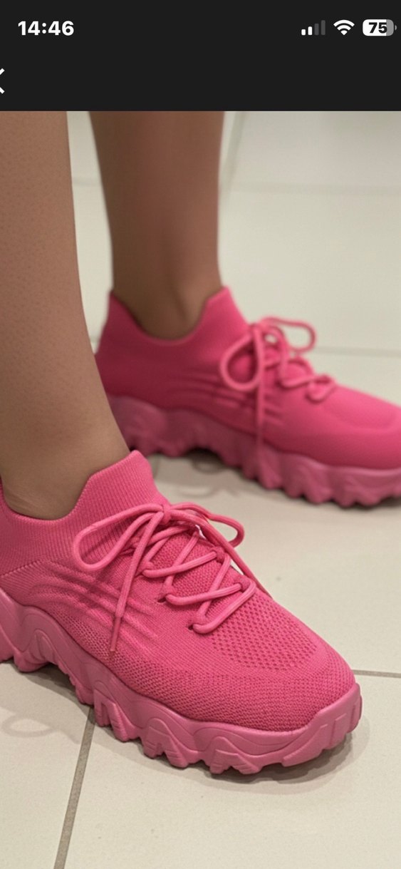 Pembe Elastik Bağcıklı ayakkabı - Görsel 2