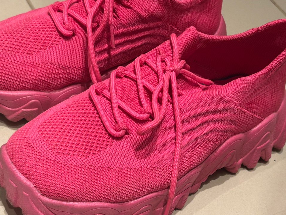 Pembe Elastik Bağcıklı ayakkabı - Görsel 3