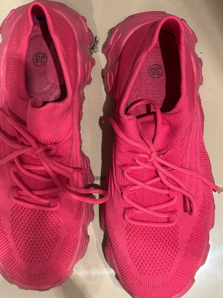 Pembe Elastik Bağcıklı ayakkabı - Görsel 4