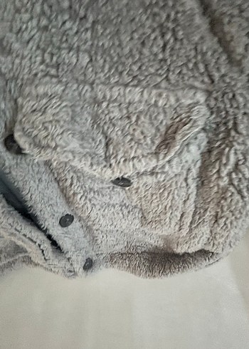 Gri Kürklü Kadın Kısa Mont - Görsel 3