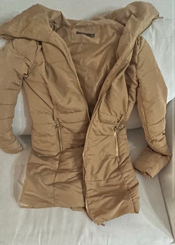 Chima marka Kadın Kışlık Kemerli Kürklü mont - Görsel 6