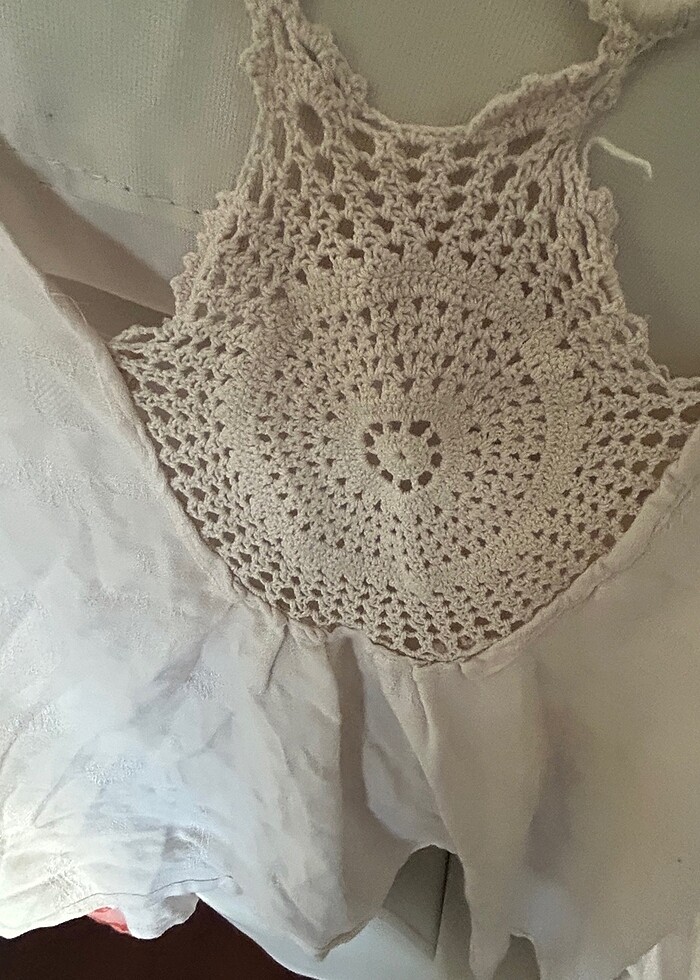 Çok kaliteli keten özel tasarım el işi plaj kıyafeti - Görsel 2