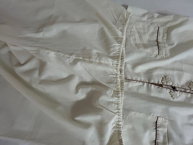 40 Beden ten rengi Renk Geleneksel Çin desenli , krem renkli sıfır pijama takım