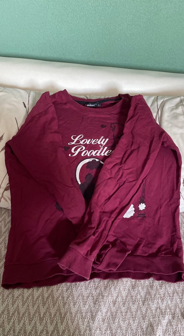 Bordo Pamuklu Uzun Kollu Hamile Tişörtü - Görsel 2