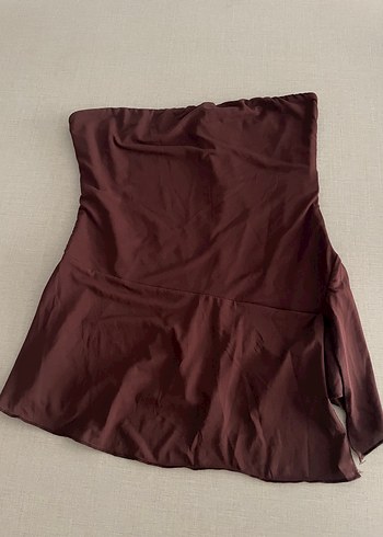 Bershka Kahverengi Straplez Bluz - Görsel 2