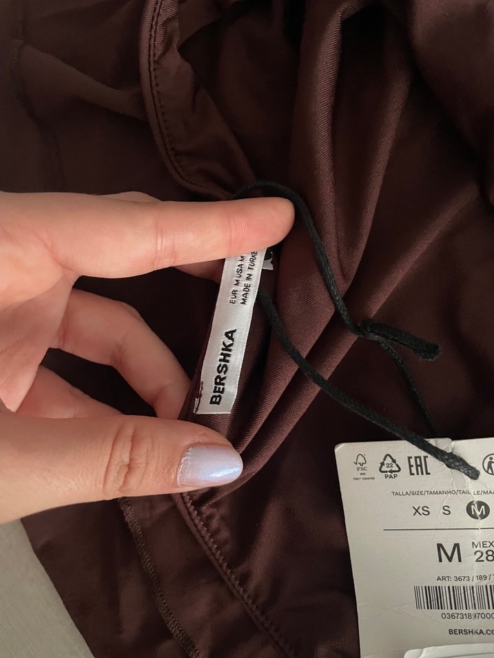 Bershka Kahverengi Straplez Bluz - Görsel 4