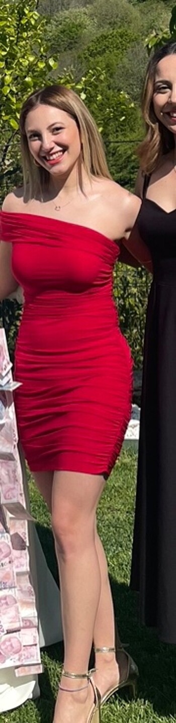 kırmızı milla elbise - Görsel 5