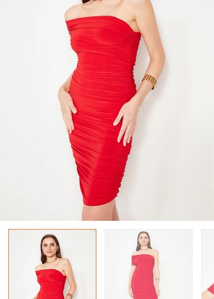 kırmızı milla elbise - Görsel 2