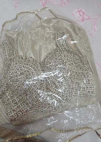 Beyaz Payetli Midi Gece Elbisesi - Görsel 10