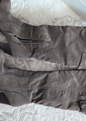 Kadın haki yeşil Süet Tokalı Dizüstü Bot - Görsel 4