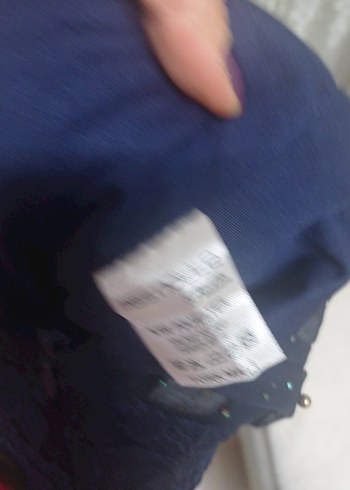 Payetli V Yakalı Uzun Lacivert Abiye Elbise - Görsel 6