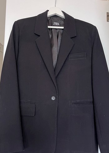 Zara Zara Siyah Düğmeli Kadın Blazer Ceket
