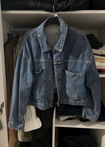 LC Waikiki Düğmeli Mavi Gri Kadın Denim Ceket