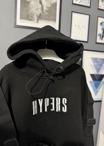 Diğer Kapüşonlu Siyah Sweatshirt