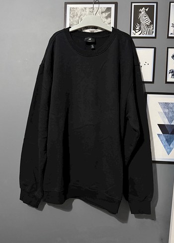 H&M H&M Siyah Baskılı Erkek Sweatshirt