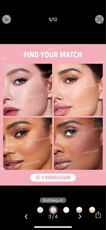 Beden SHEGLAM ikisi bir arada pembe pudra