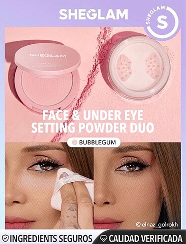 SHEGLAM ikisi bir arada pembe pudra
