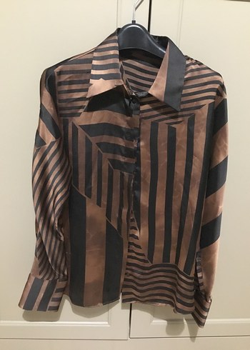 Kahverengi Kadın Gömlek - Görsel 2