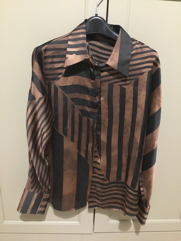 Kahverengi Kadın Gömlek - Görsel 2