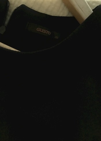 Siyah Kolsuz Midi Ofis Elbisesi - Görsel 5