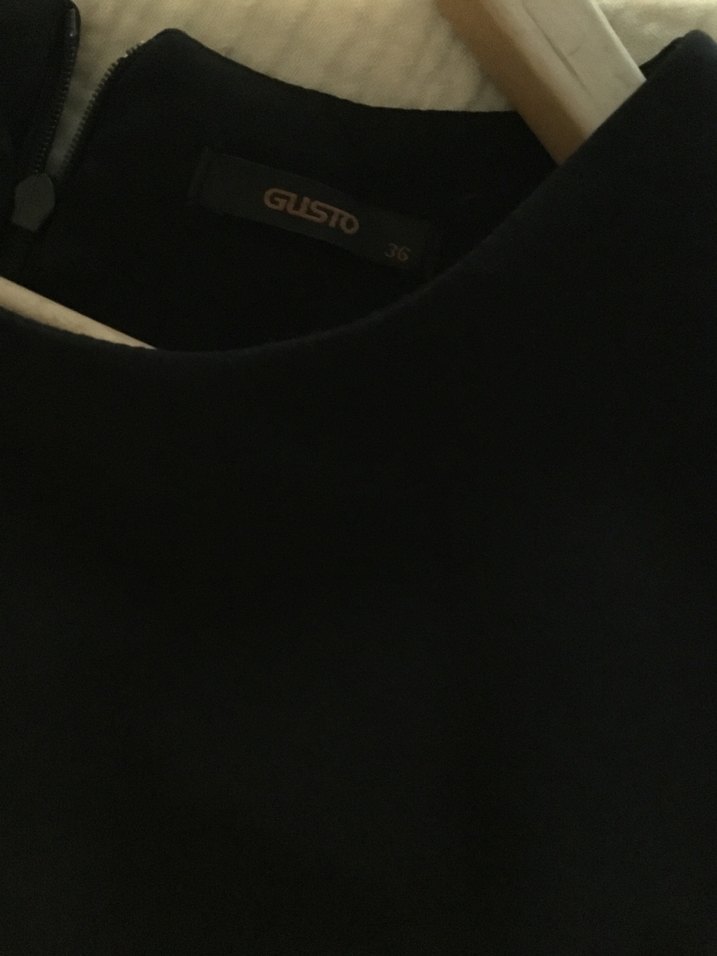 Siyah Kolsuz Midi Ofis Elbisesi - Görsel 5