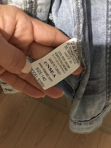 7 Yaş Beden mavi Renk KIZ ÇOCUK JEAN YELEK