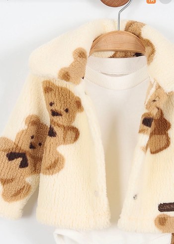 Kürklü Ayıcık Desenli Bebek  Takımı - Görsel 3