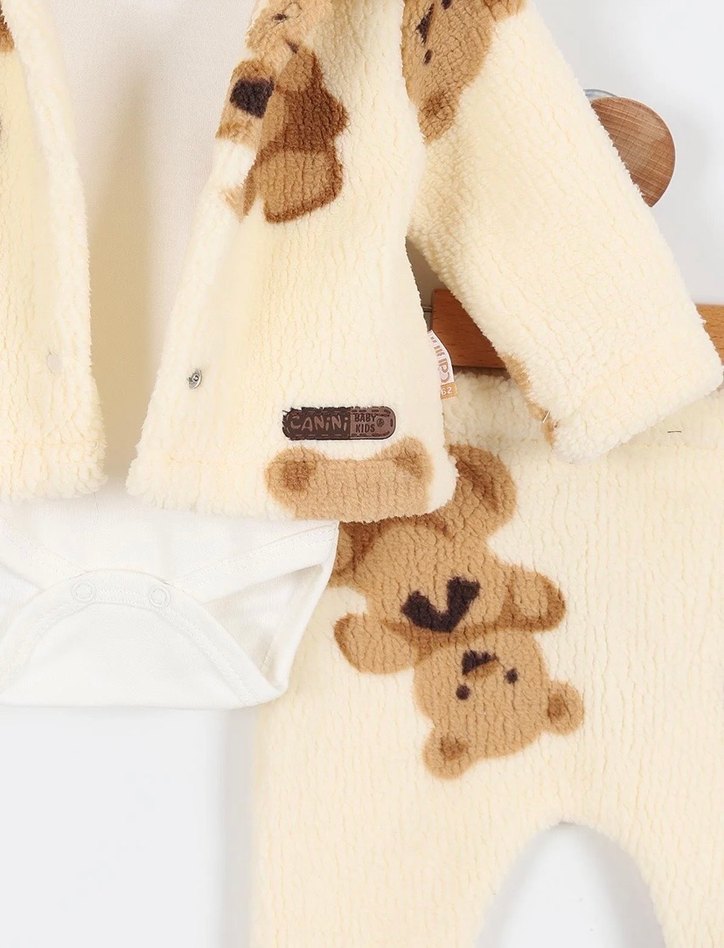 Kürklü Ayıcık Desenli Bebek  Takımı - Görsel 4