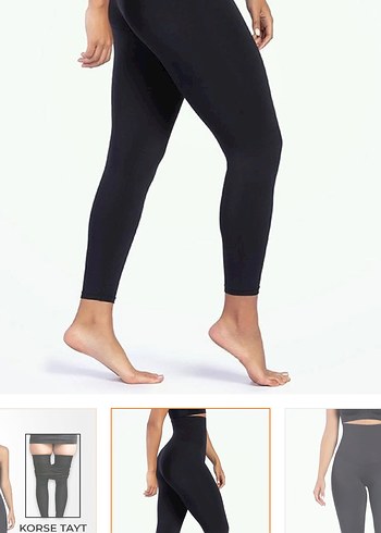 Siyah Korse Tayt - Toparlayıcı ve İncelten - Görsel 2