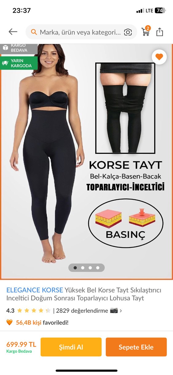 Siyah Korse Tayt - Toparlayıcı ve İncelten - Görsel 5