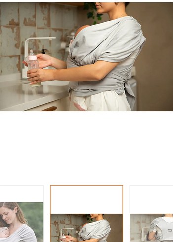 Gri Bebek Taşıma Slingi - Görsel 2