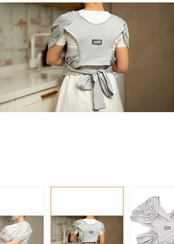 Gri Bebek Taşıma Slingi - Görsel 3