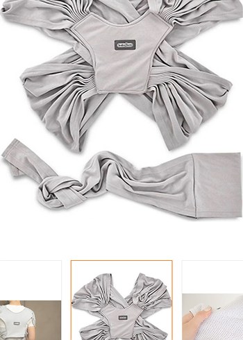 Gri Bebek Taşıma Slingi - Görsel 4