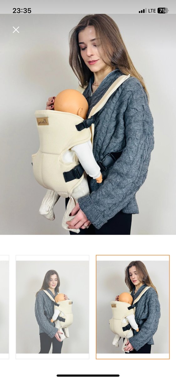 Beyaz Gri Bebek Kanguru - Görsel 5