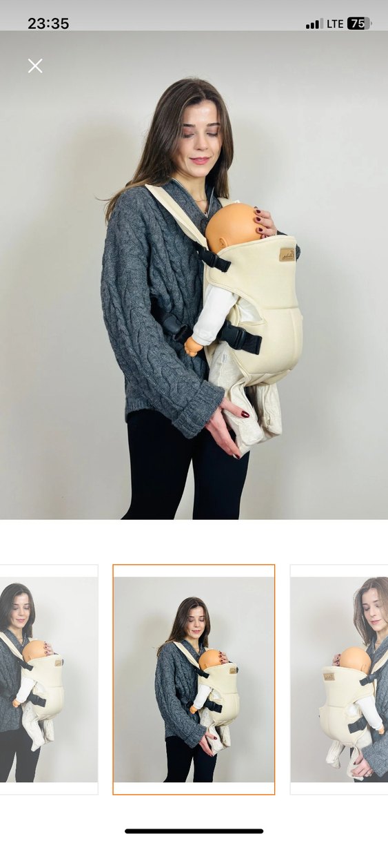 Beyaz Gri Bebek Kanguru - Görsel 4