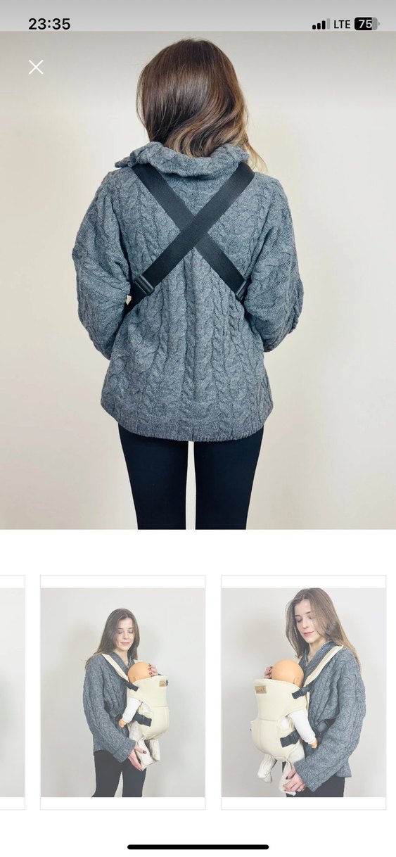 Beyaz Gri Bebek Kanguru - Görsel 2