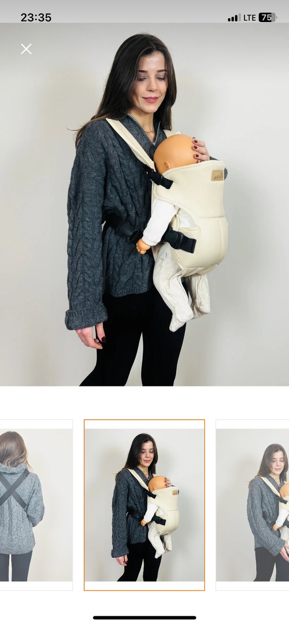 Beyaz Gri Bebek Kanguru - Görsel 3