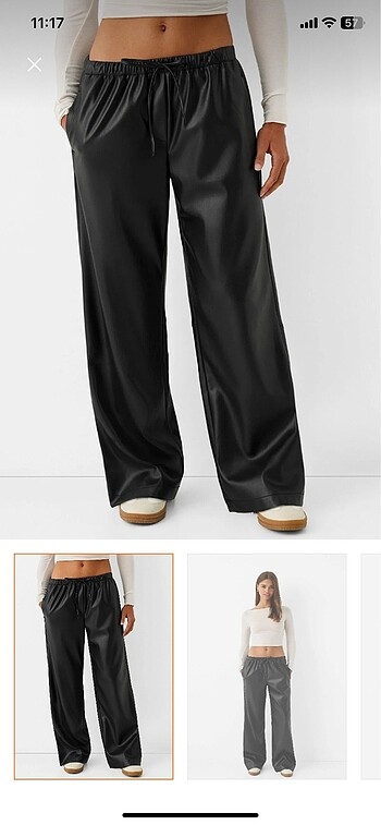 Bershka deri pantolon