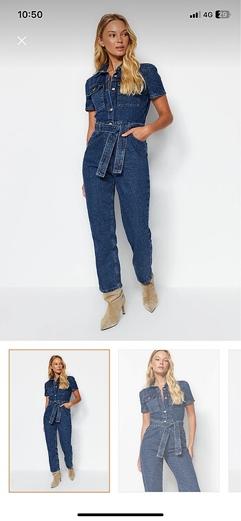 Kadın denim tulum