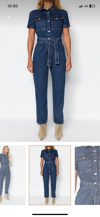 s Beden lacivert Renk Kadın denim tulum