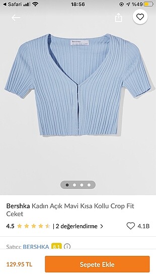 Bershka Bebek Mavisi Crop