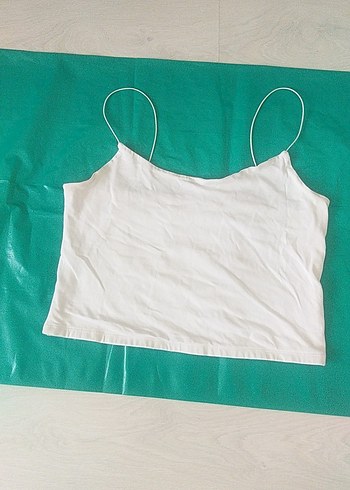 Defacto Beyaz İnce Askılı Crop Top