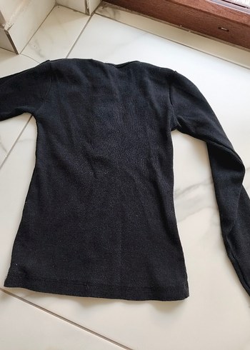 Diğer Düğmeli Siyah Kadın Basic Sweatshirt