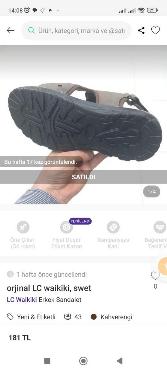 LC Waikiki Erkek Kahverengi Kayışlı Sandalet - Görsel 2