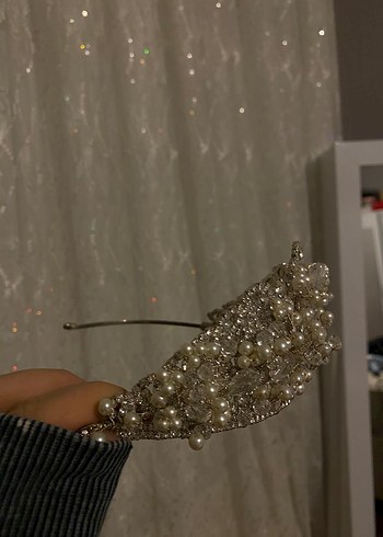 Diğer Boncuk İşlemeli Bej Bohem gelin taci